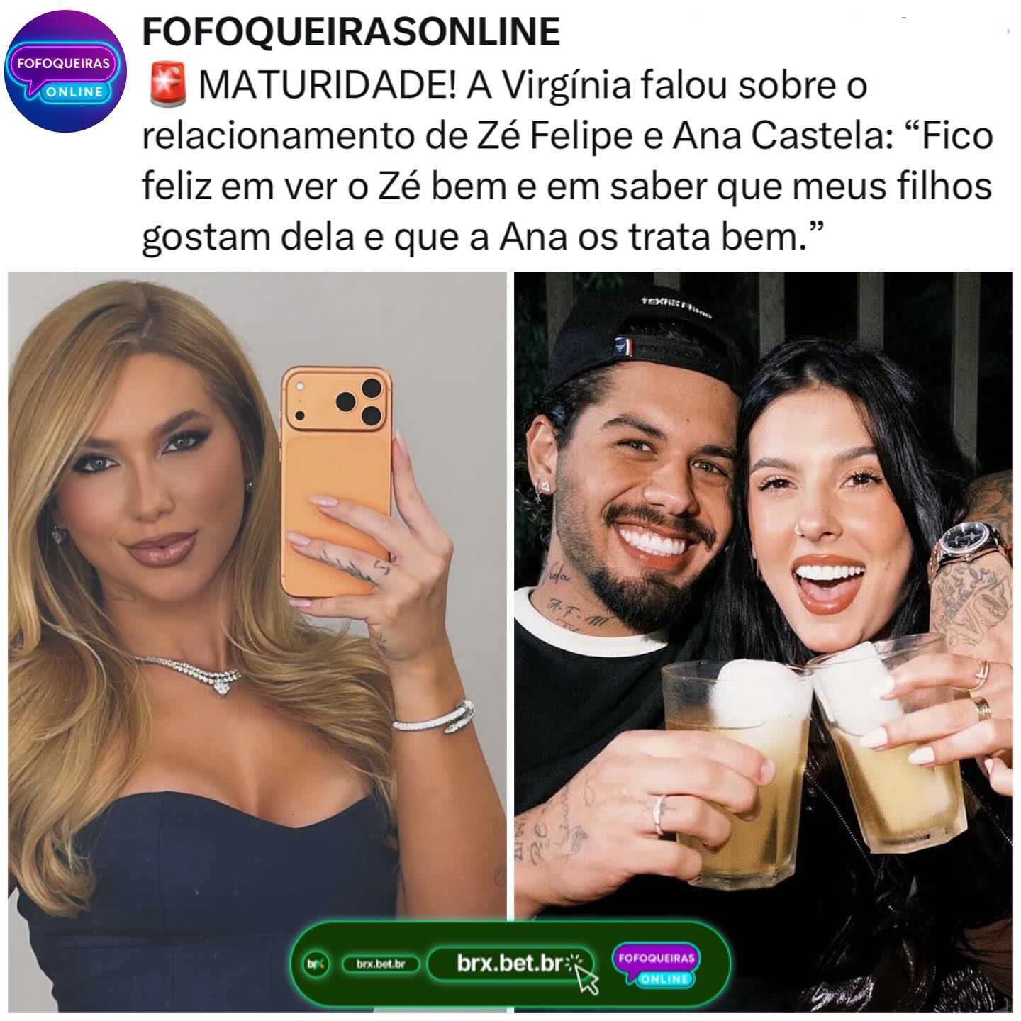 Maturidade! Virgínia rompeu o silêncio sobre o relacionamento com Zé Fel.