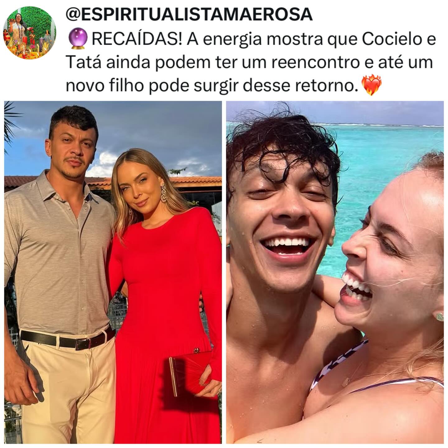 RECAÍDAS! Energias apontam Cocielo e Ta… segundo @espiritualistamaerosa