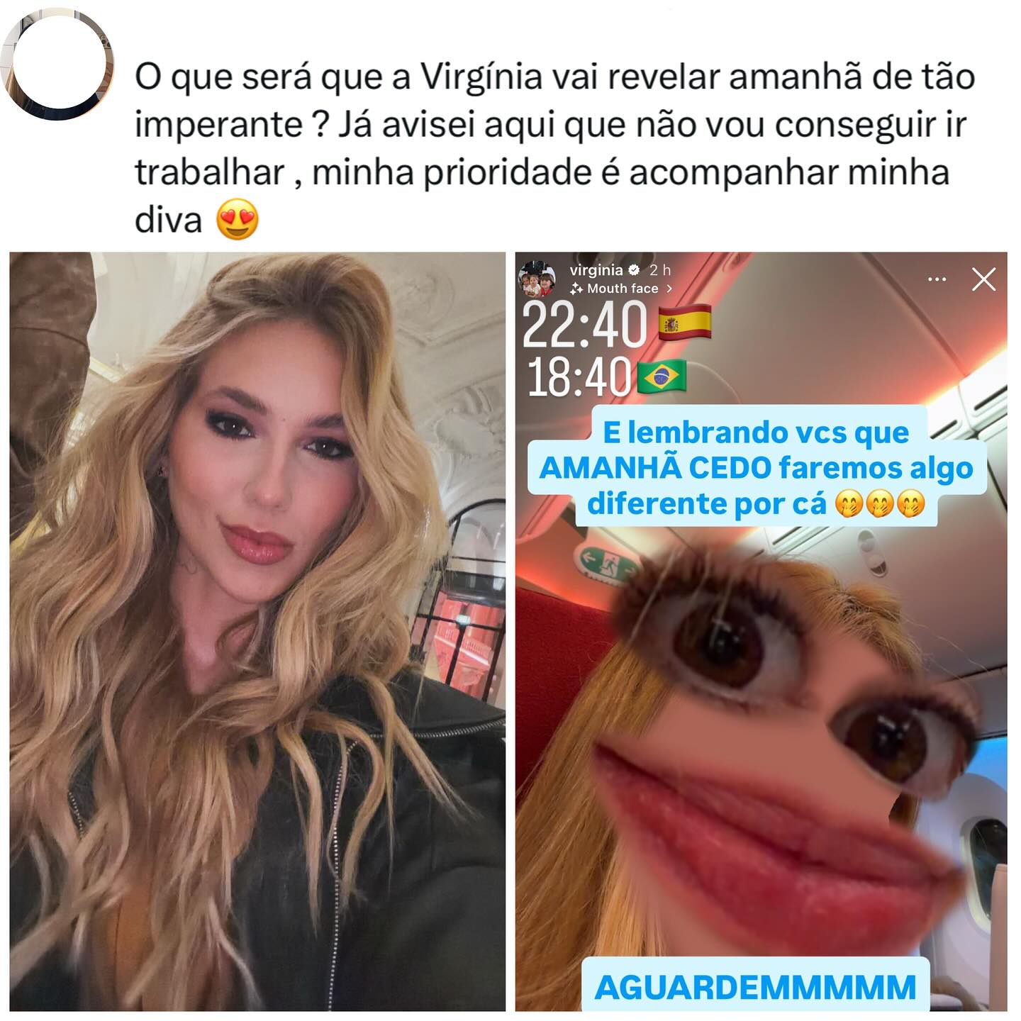 Virgínia está voltando ao Brasil após temporada em Madrid!