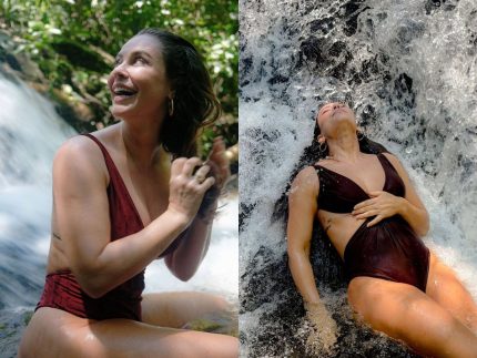 Paolla Oliveira renova energias de maiô em cachoeira, um mês após término