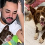 Lucas Guedez e a cadela Chloe