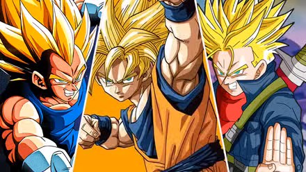 Vegeta, Goku, and Trunks